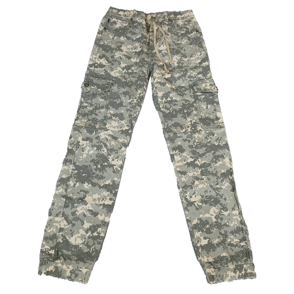 Seven7 Jeans Womens 18 Green Camo Utility Drawstring Cargo Pants Skinny Stretch
